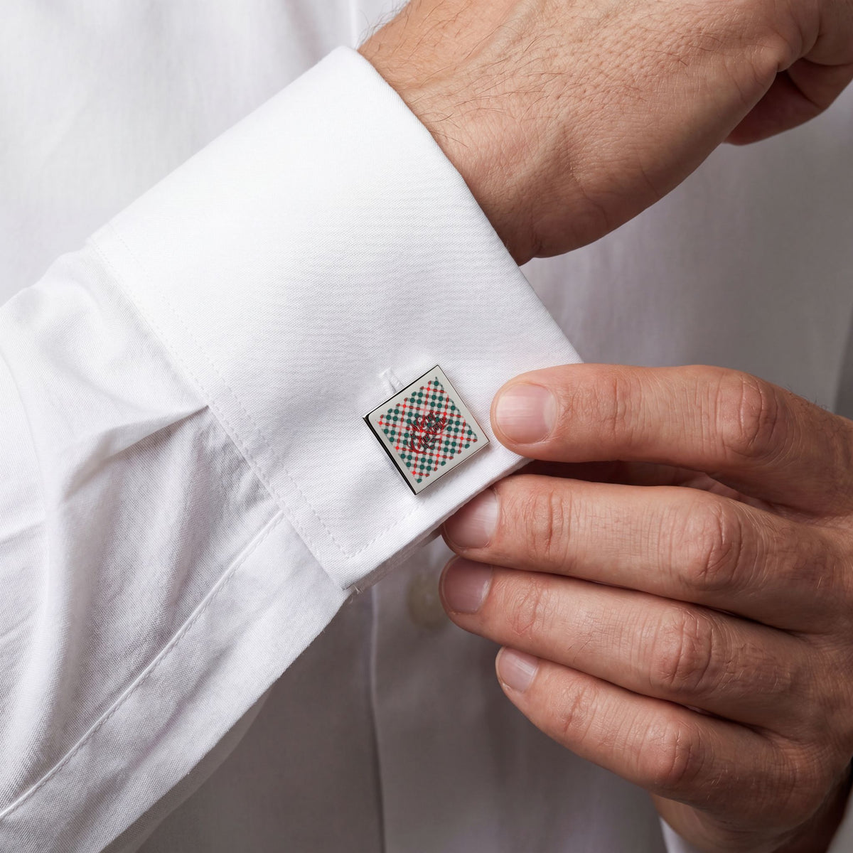 Merry Christmas Plaid Cufflinks – Holiday Cufflinks for Men