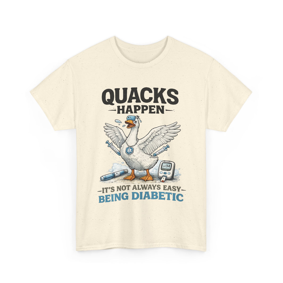 “Quacks Happen” Diabetes T-Shirt – Funny Diabetic Duck Graphic Tee