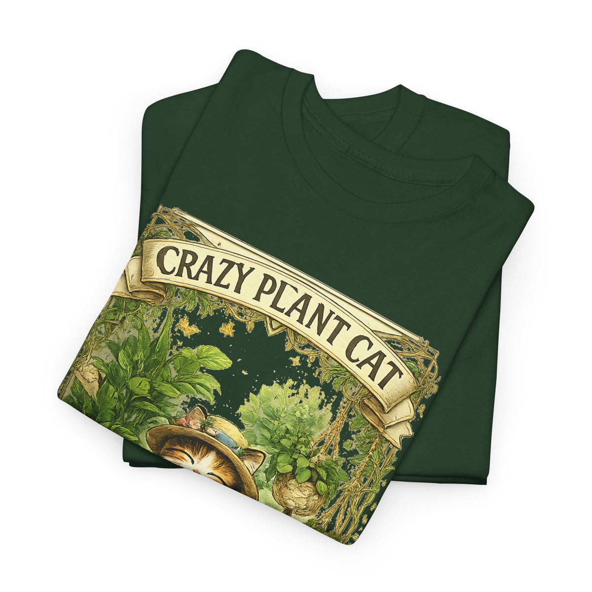 Crazy Plant Cat T-Shirt – Cat & Houseplant Botanical Graphic Tee