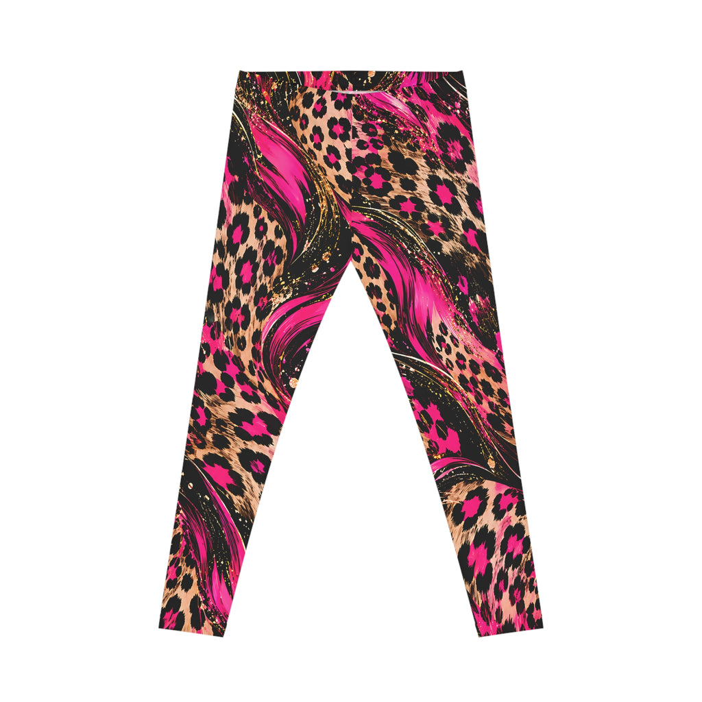 Pink Leopard Leggings – Fuchsia & Gold Animal Print