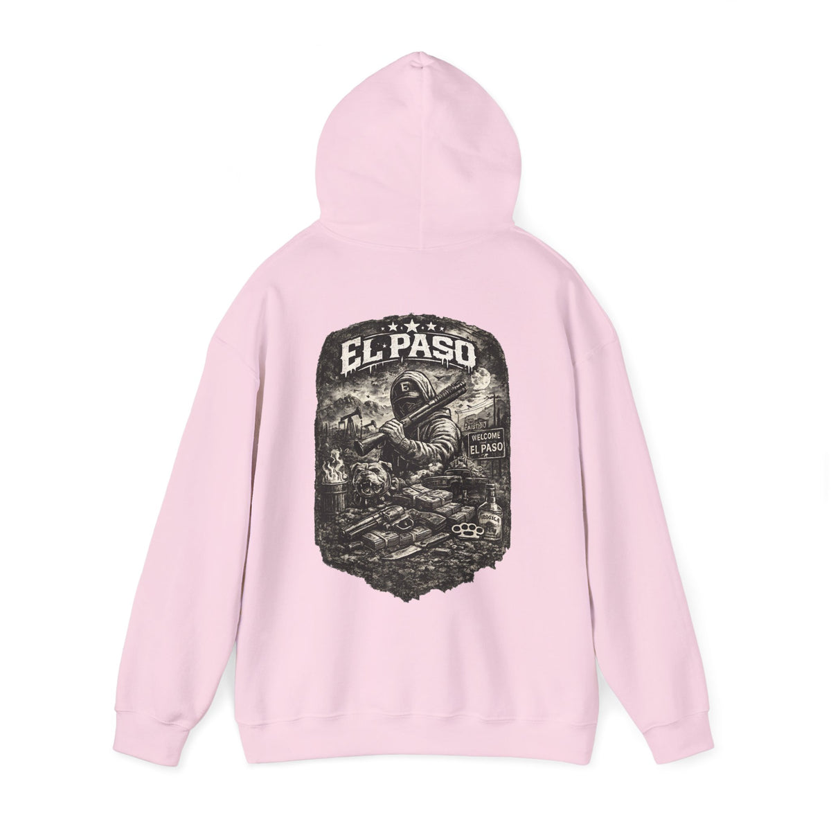 El Paso Hoodie Texas Border Streetwear, Dark Western Graphic Hoodie, Urban Unisex Sweatshirt