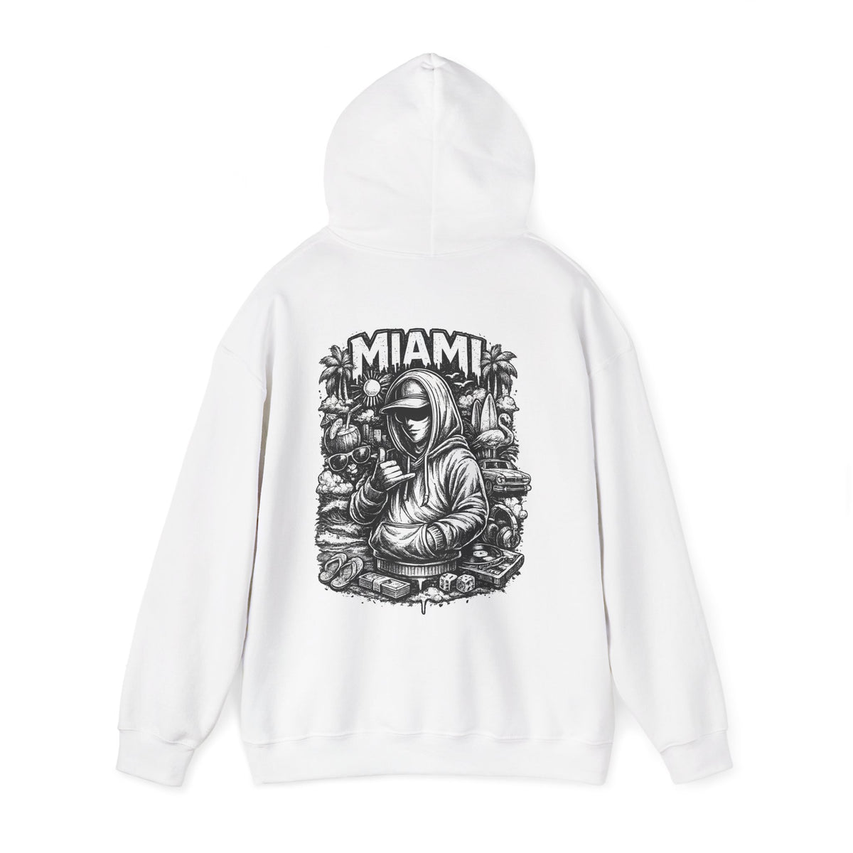 Miami Hoodie Streetwear Graphic Sweatshirt Urban Style Pullover Hip Hop Hoodie Gift for Men