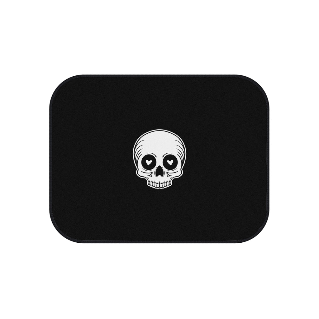 Heart Eyes Skull Car Floor Mats – Black 4-Piece Set