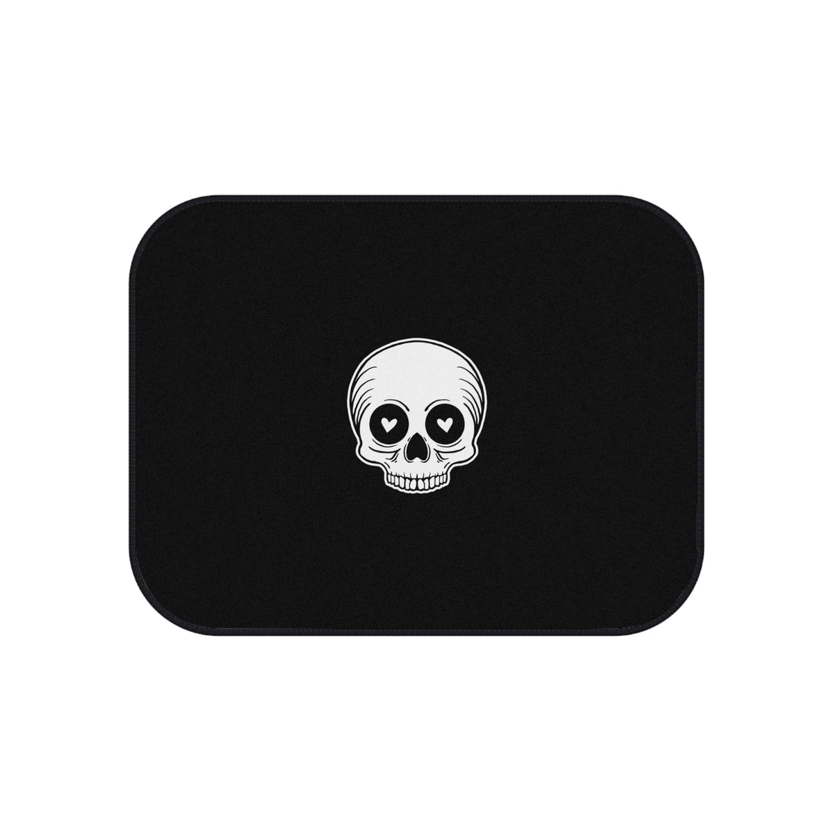 Heart Eyes Skull Car Floor Mats – Black 4-Piece Set