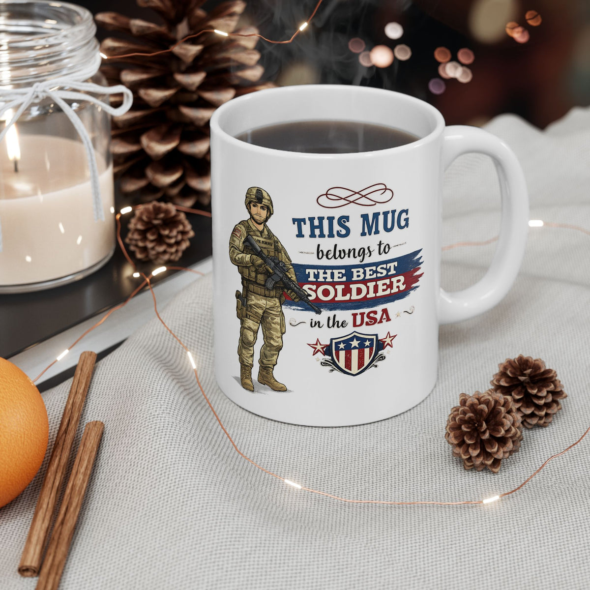 Best Soldier Mug  This Mug Belongs To The Best Soldier in the USA, Military Gift Coffee Mug, Veteran Cup