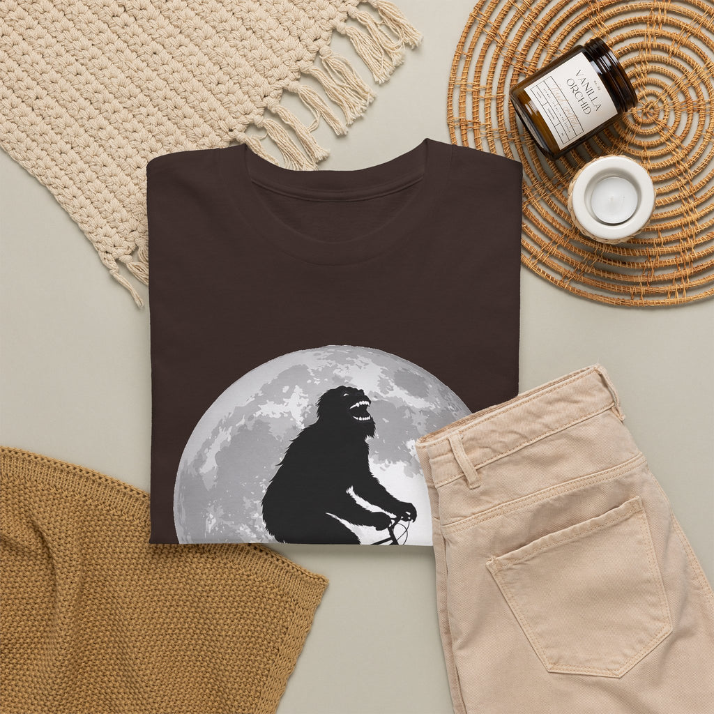 Bigfoot Bicycle T-Shirt – Moon & Nature Adventure Graphic Tee
