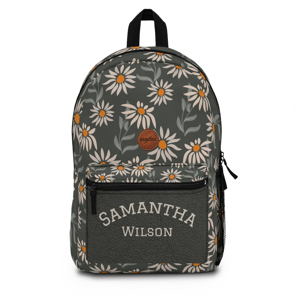 Personalized Daisy Backpack with Name – Floral Custom Backpack