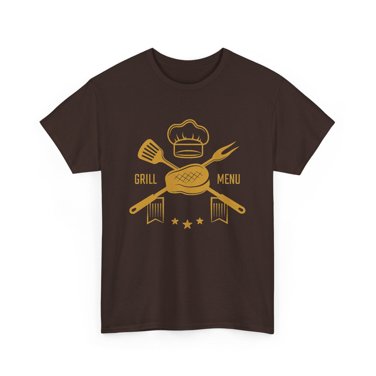 BBQ Grill Menu T-Shirt – Chef Hat & Grilling Utensils Graphic Tee
