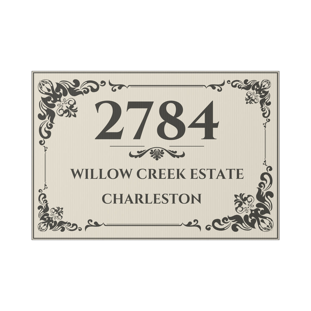 Personalized Estate Yard Sign – Custom House Number & Property Name – Y3