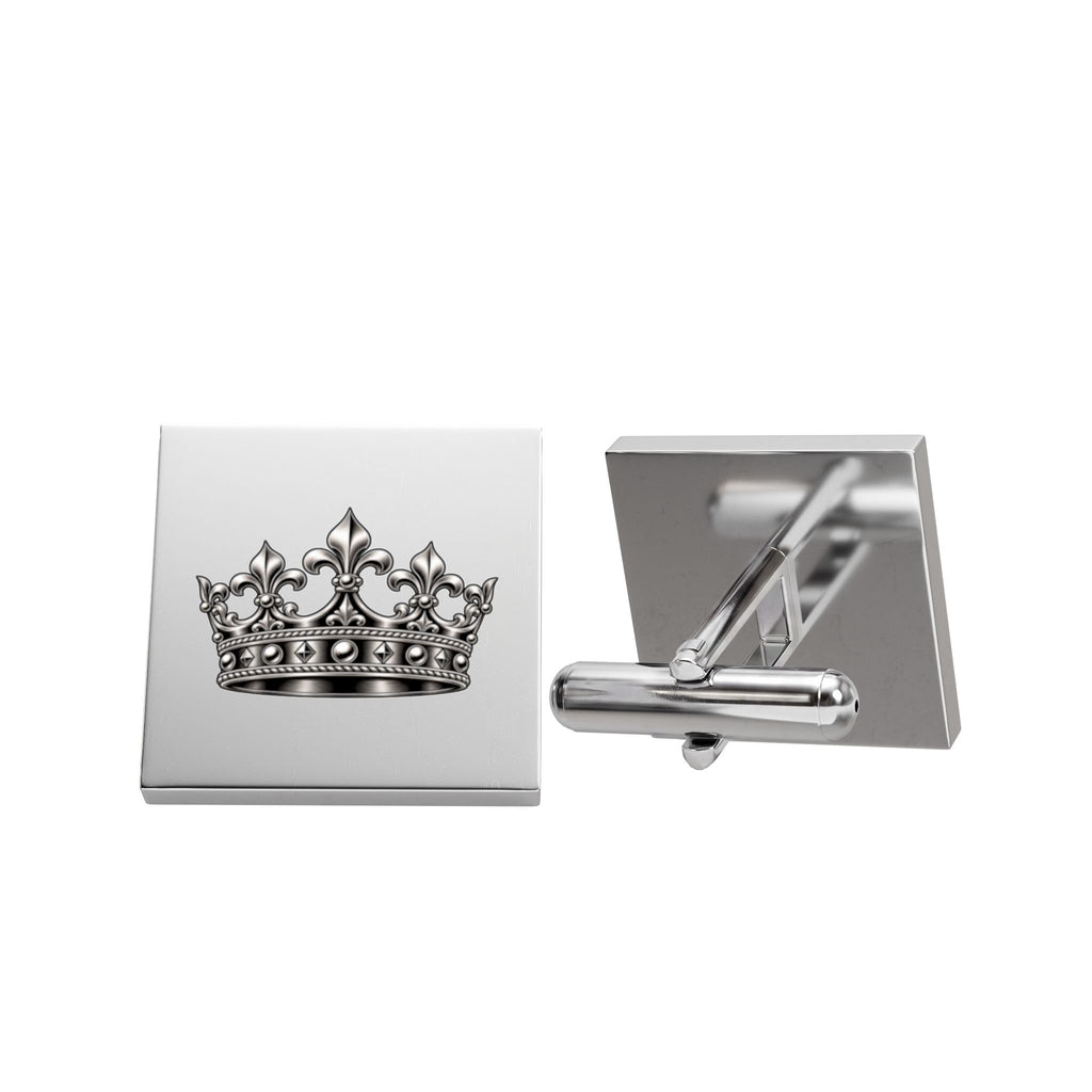 Royal Crown Cufflinks – Elegant Silver Cufflinks for Men