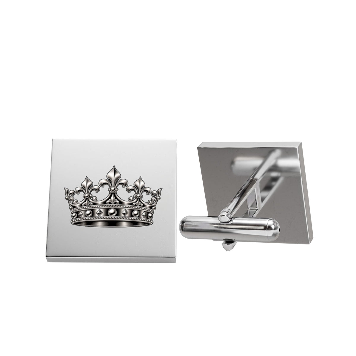 Royal Crown Cufflinks – Elegant Silver Cufflinks for Men
