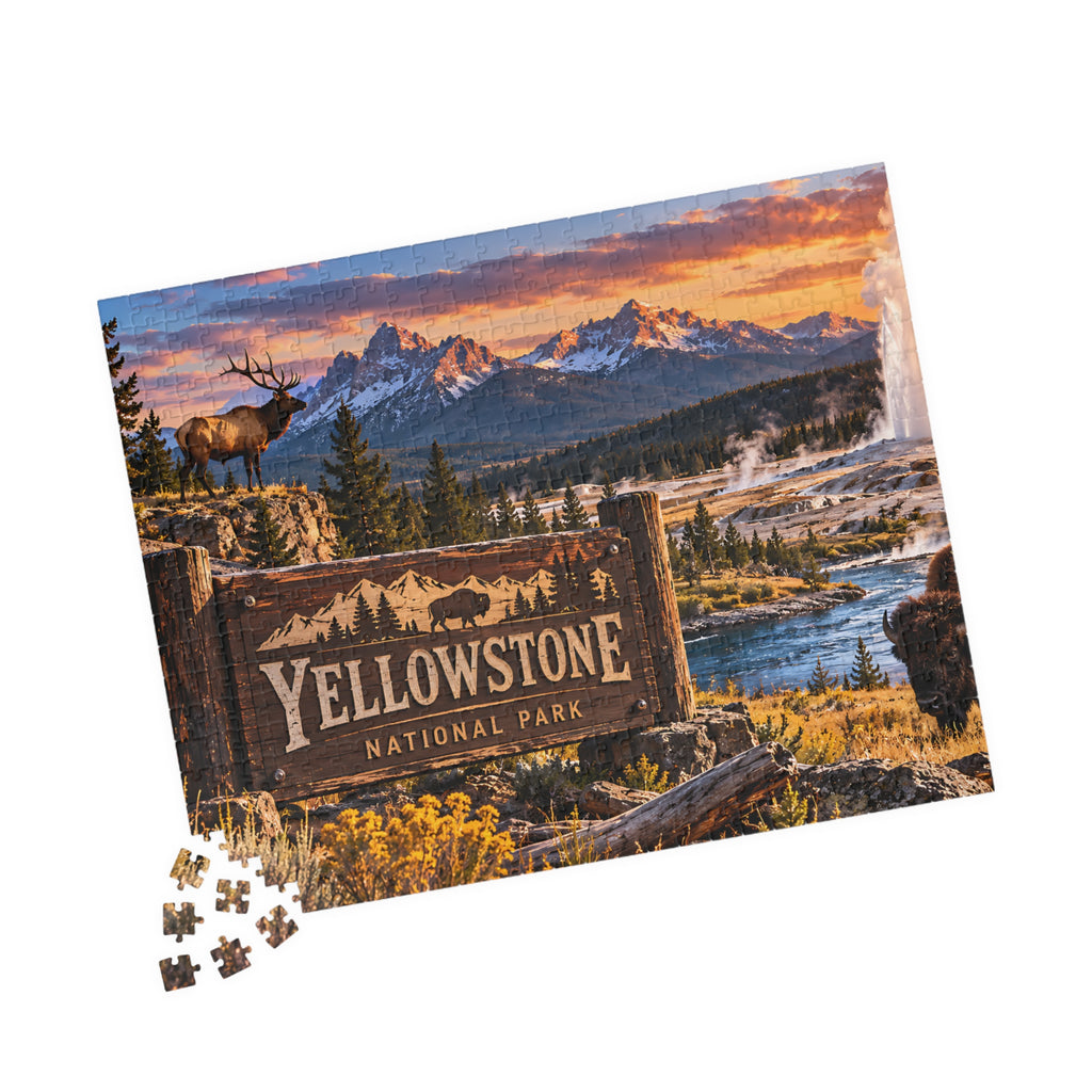 Yellowstone National Park Puzzle – Wildlife & Mountain Landscape (110, 252, 520, 1014-piece)