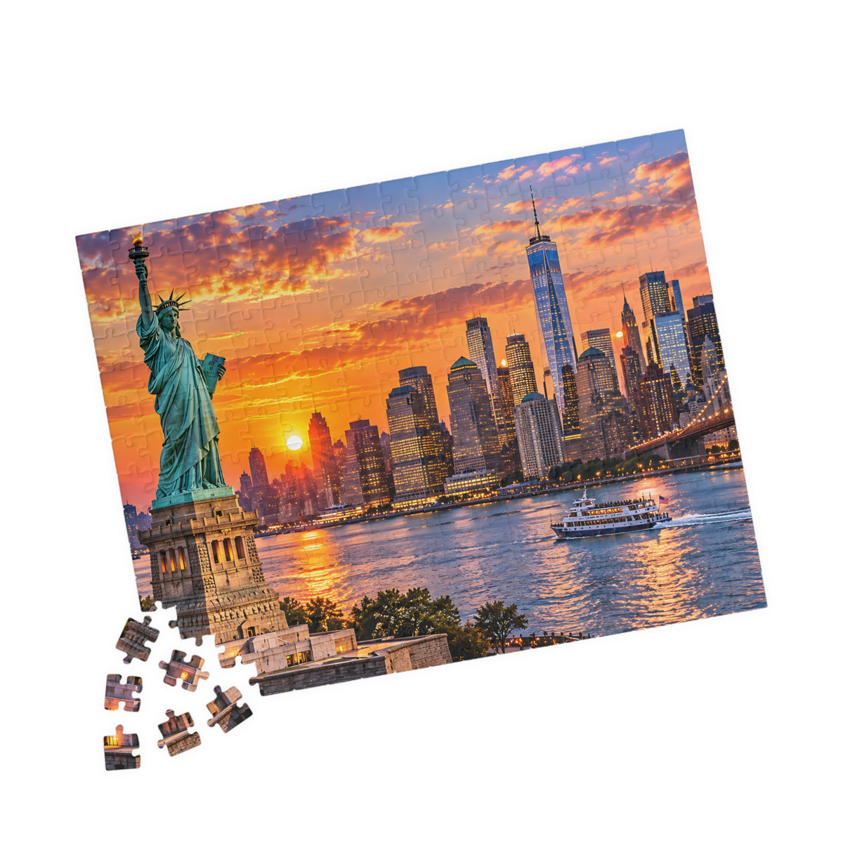 New York City Puzzle – Statue of Liberty & Manhattan Skyline (110/252/520/1014 pcs)