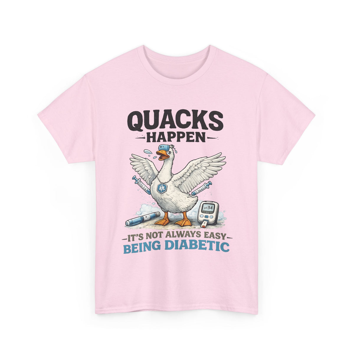 “Quacks Happen” Diabetes T-Shirt – Funny Diabetic Duck Graphic Tee