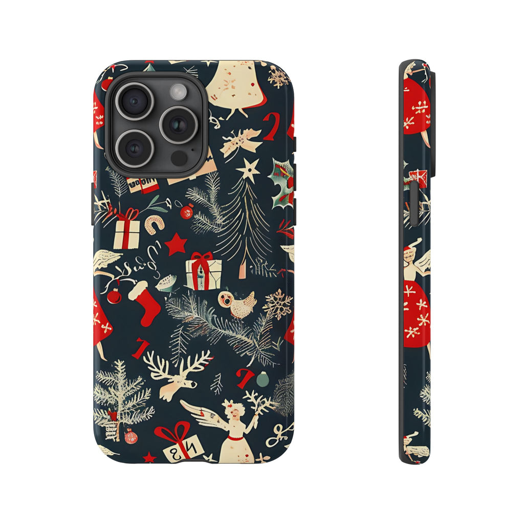 Vintage Christmas Tough Phone Case – Holiday Pattern