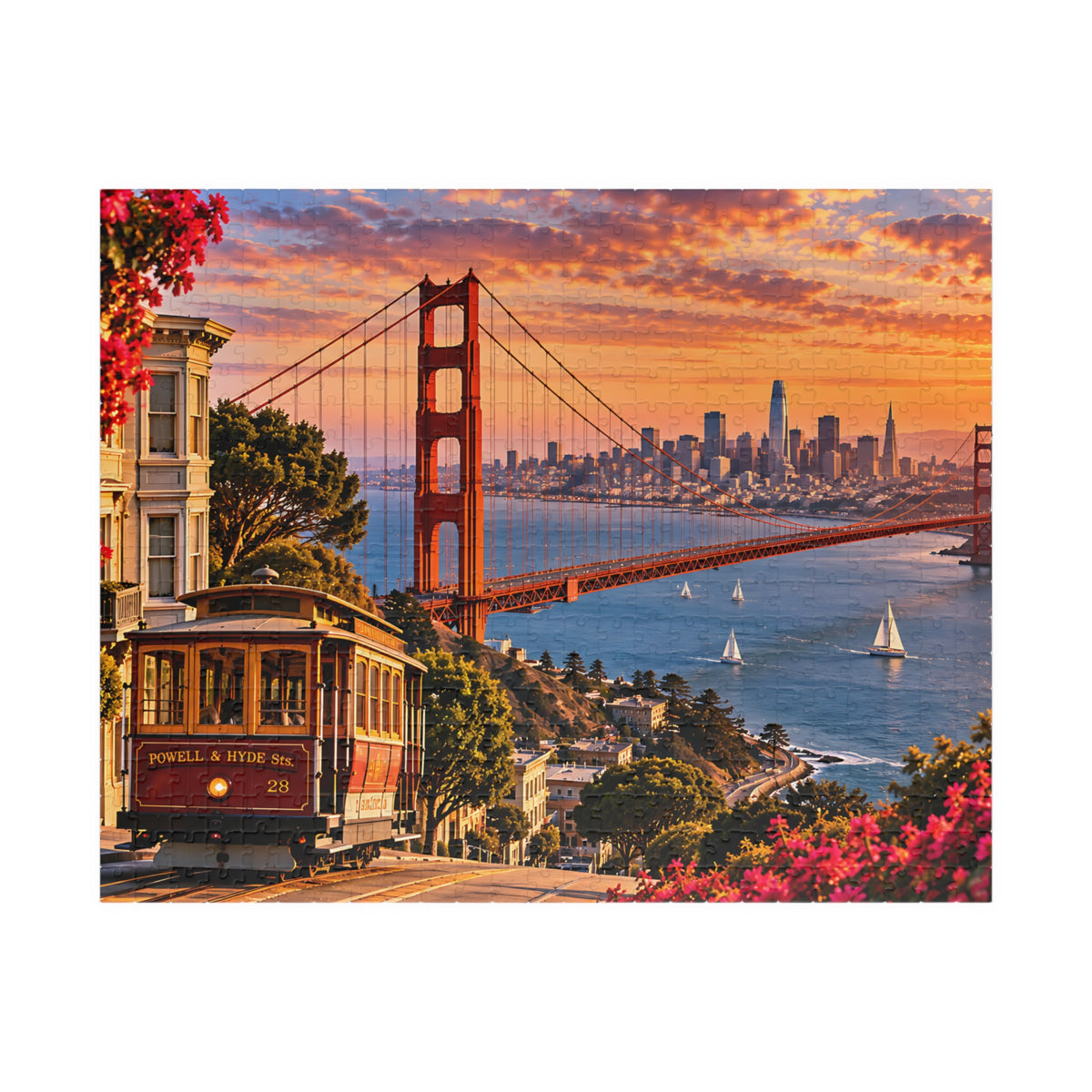 San Francisco Puzzle – Golden Gate Bridge Jigsaw Puzzle (110, 252, 520, 1014-piece)