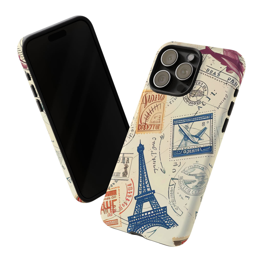 Paris Vintage Travel Tough Phone Case – Eiffel Tower Design