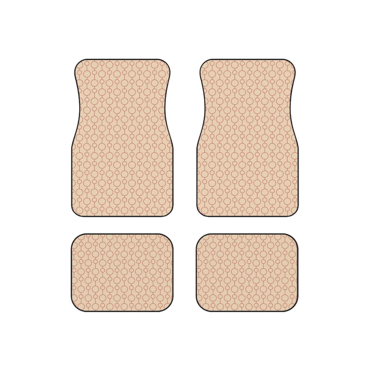Beige Geometric Car Floor Mats – Minimal 4-Piece Set