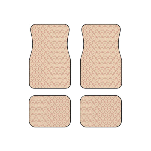 Beige Geometric Car Floor Mats – Minimal 4-Piece Set