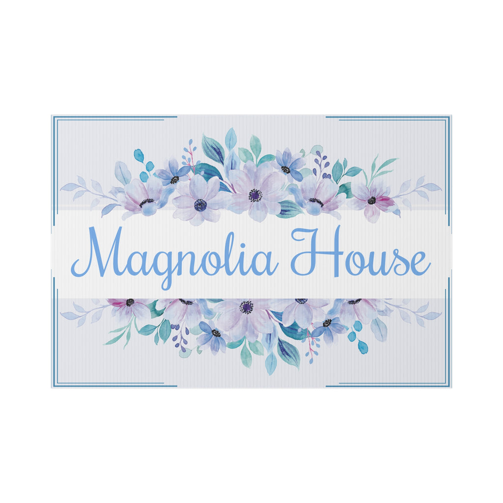 Personalized Floral House Name Yard Sign – Custom Property Sign Y5
