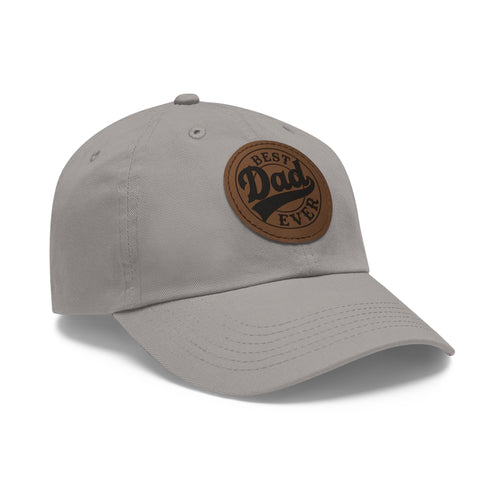 Best Dad Ever Leather Patch Hat – Father’s Day Gift Baseball Cap