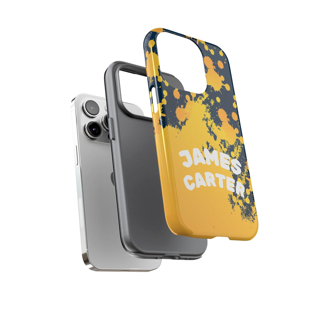 Personalized Paint Splatter Phone Case – Custom Name Tough Case