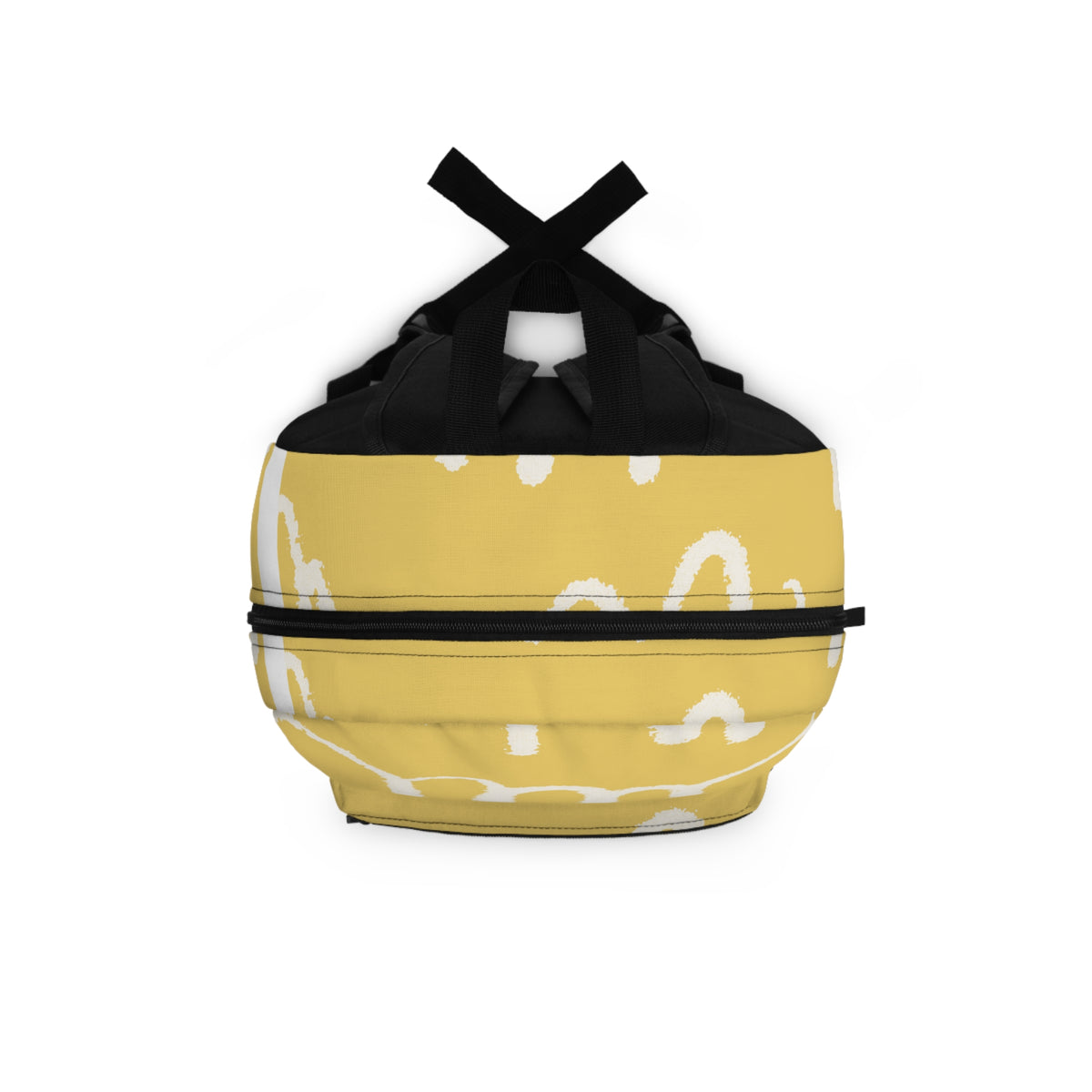 Yellow Abstract Backpack – Minimal Cream Doodle Graphic Backpack