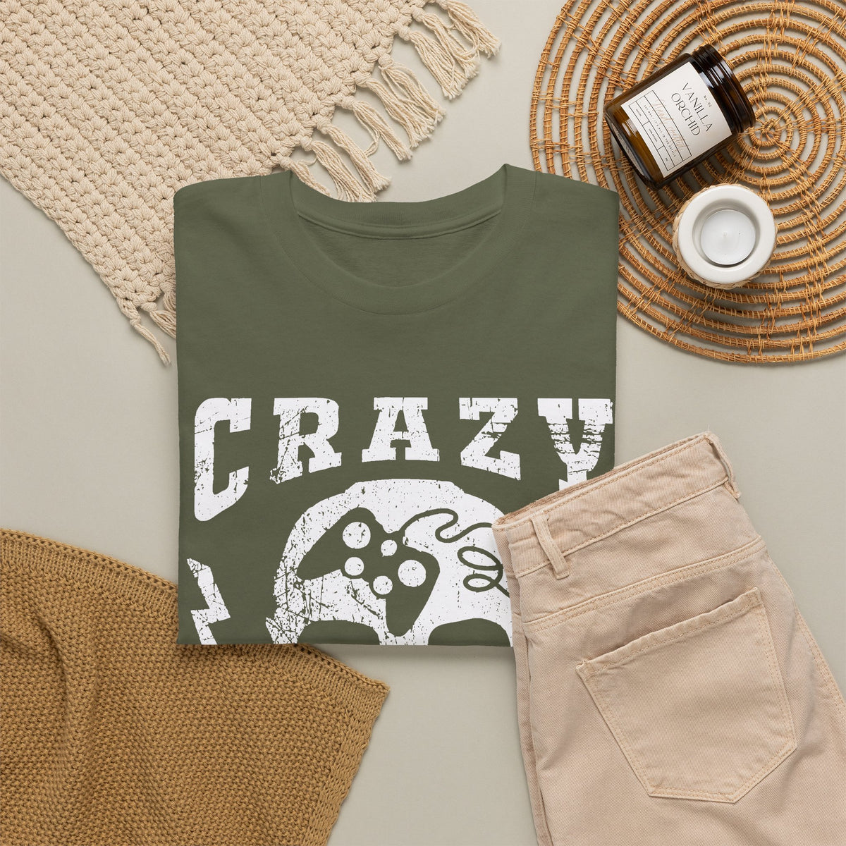 Crazy Gamer T-Shirt – Skull Gaming Streetwear Graphic Tee