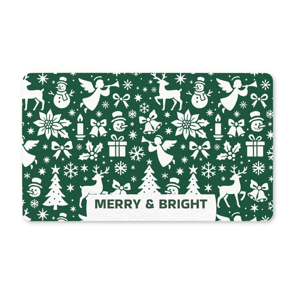 Merry & Bright Christmas Doormat – Green Holiday Entryway Mat