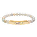 Faith Natural Stone Bracelet – Engraved Inspirational Jewelry