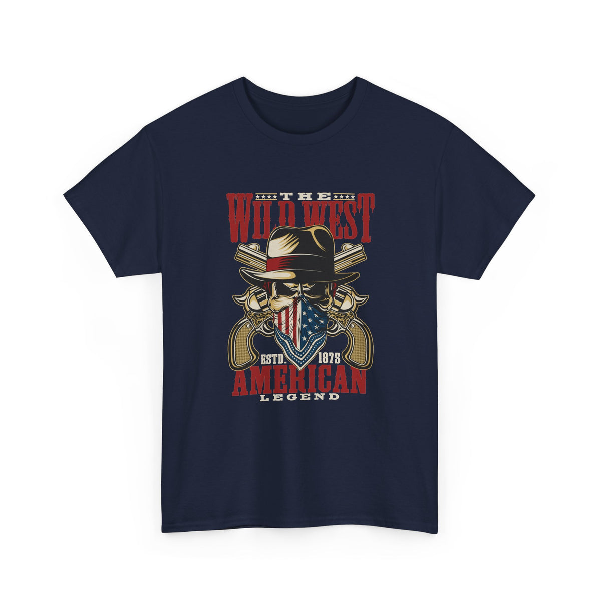 Wild West American Legend T-Shirt – Cowboy Skull Vintage Western Tee