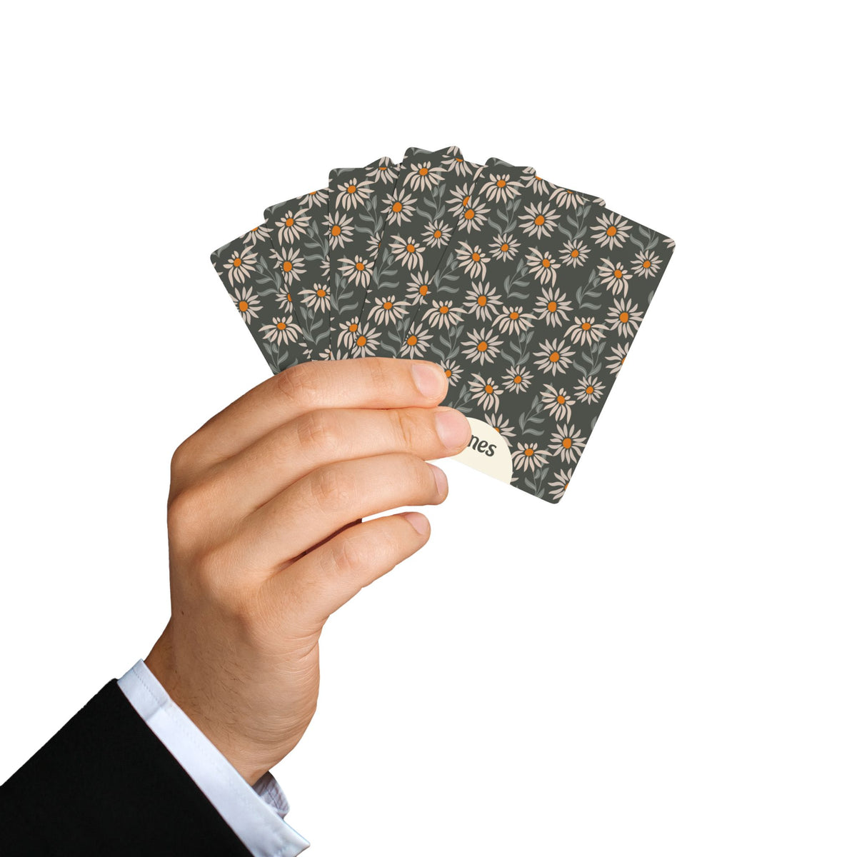 Personalized Family Name Poker Playing Cards – Daisy Floral Design