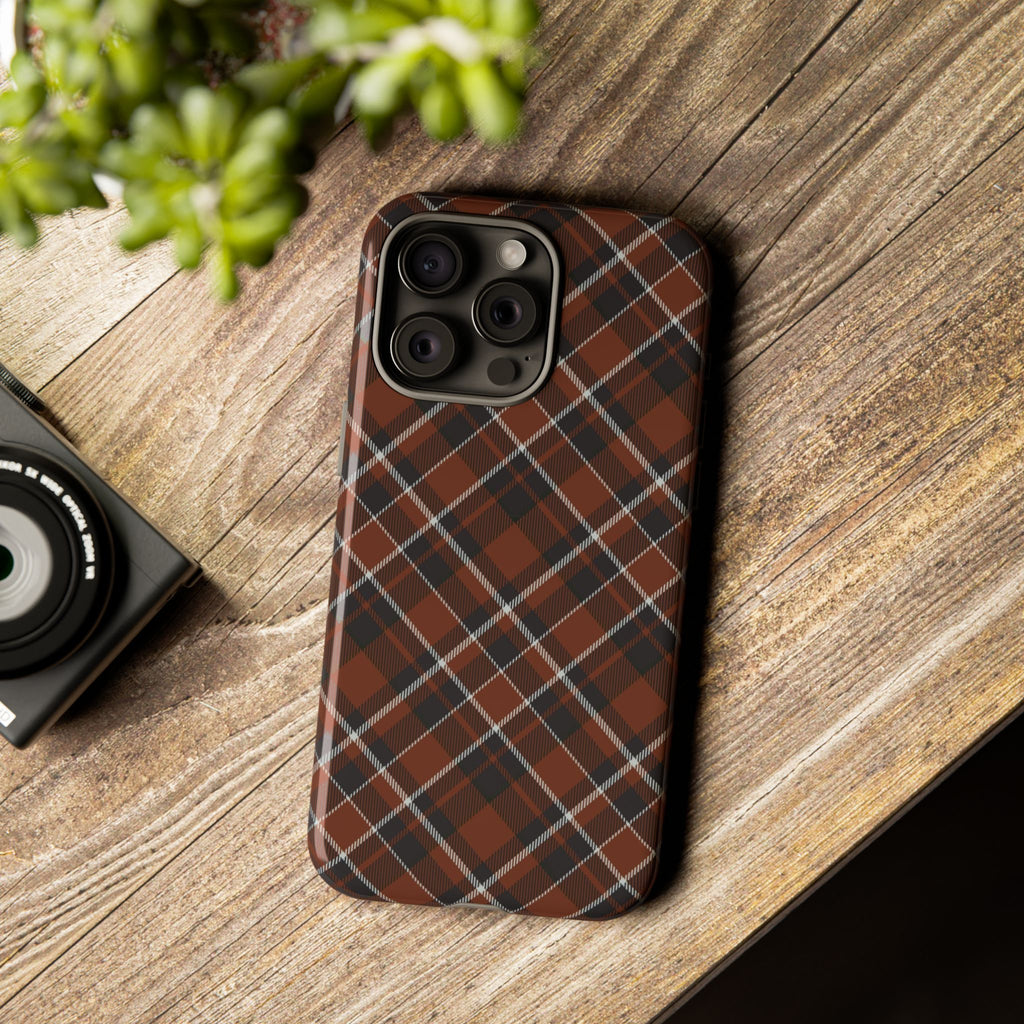 Brown Plaid Phone Case – Classic Tartan Tough Case