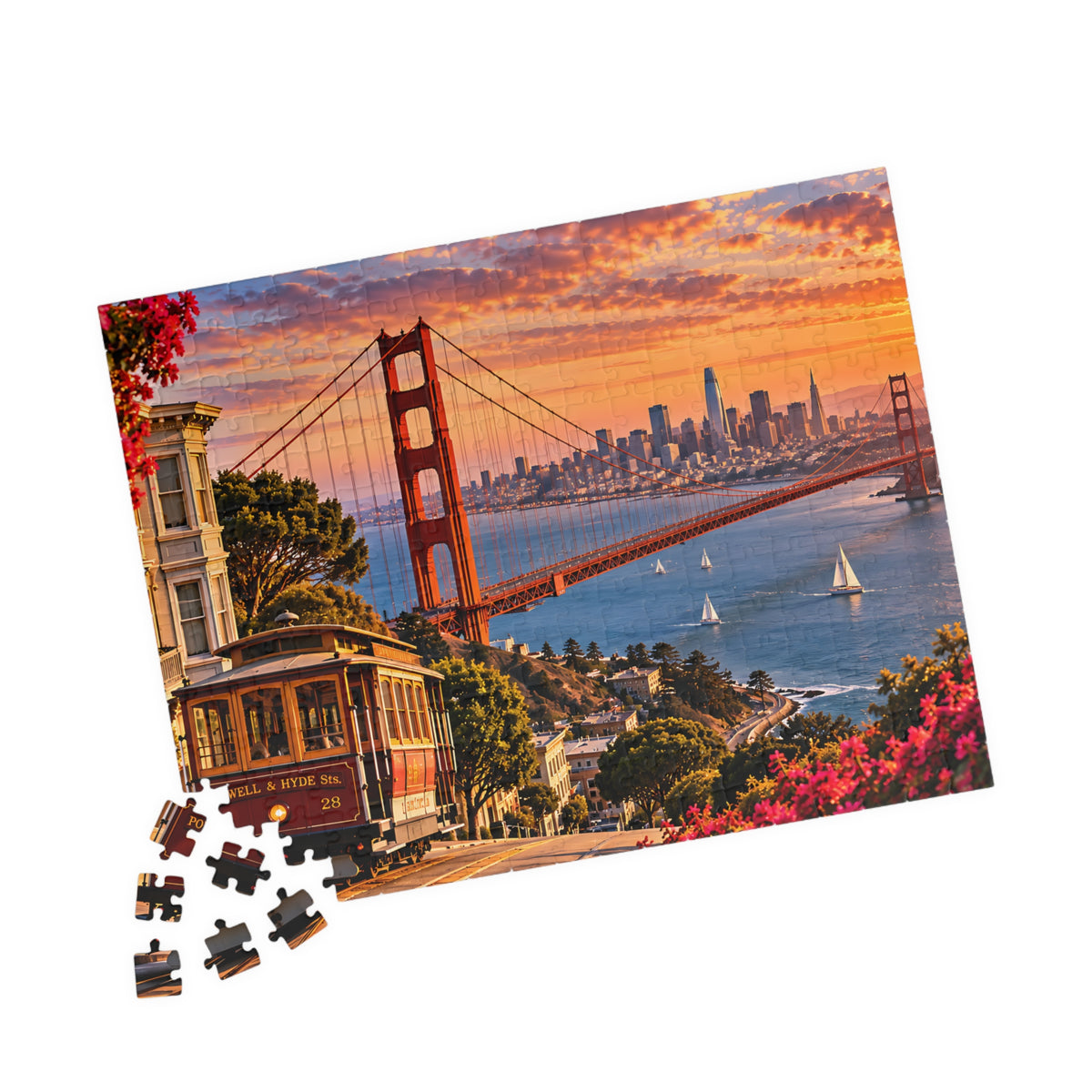 San Francisco Puzzle – Golden Gate Bridge Jigsaw Puzzle (110, 252, 520, 1014-piece)