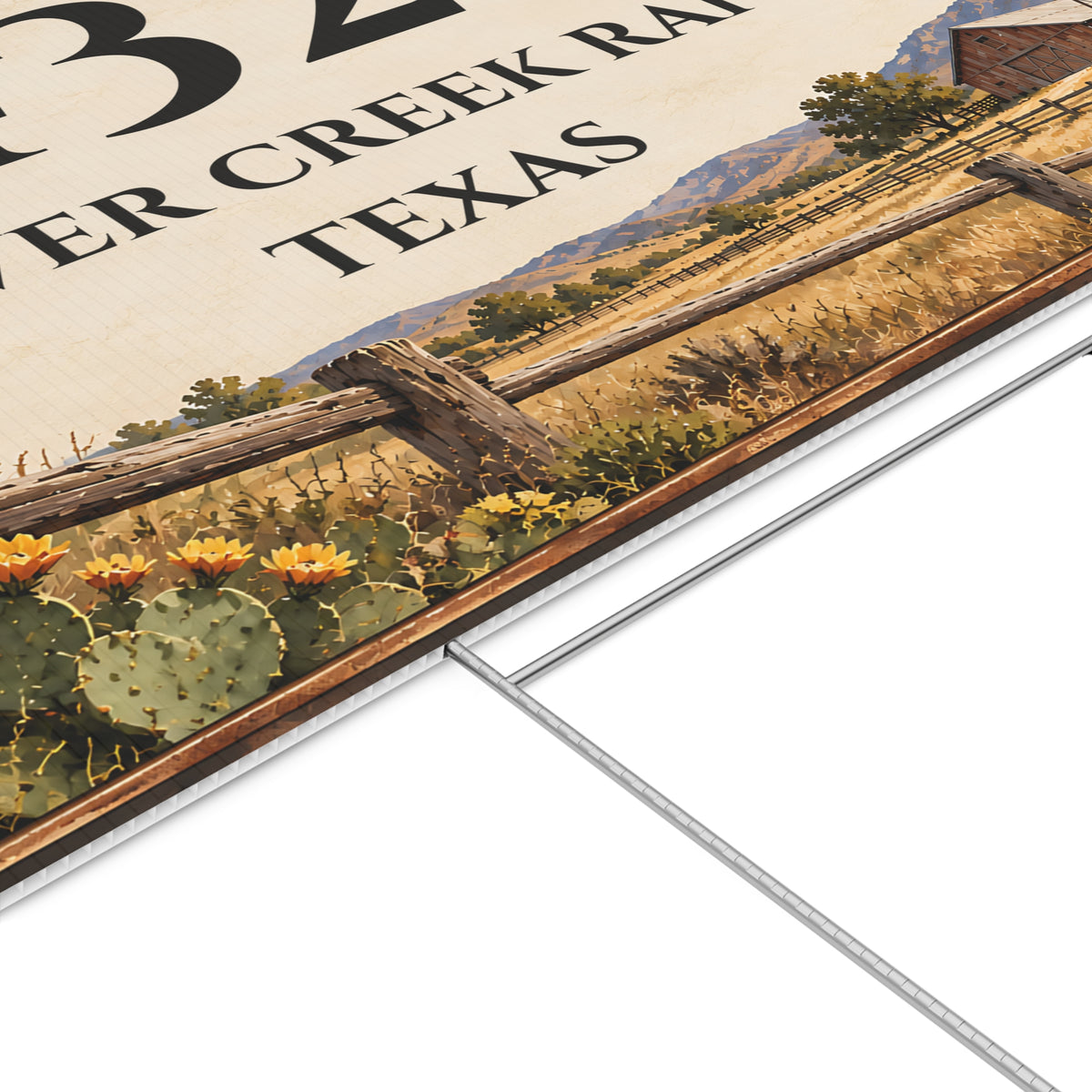 Personalized Ranch Yard Sign – Custom House Number & Property Name Sign – Y1