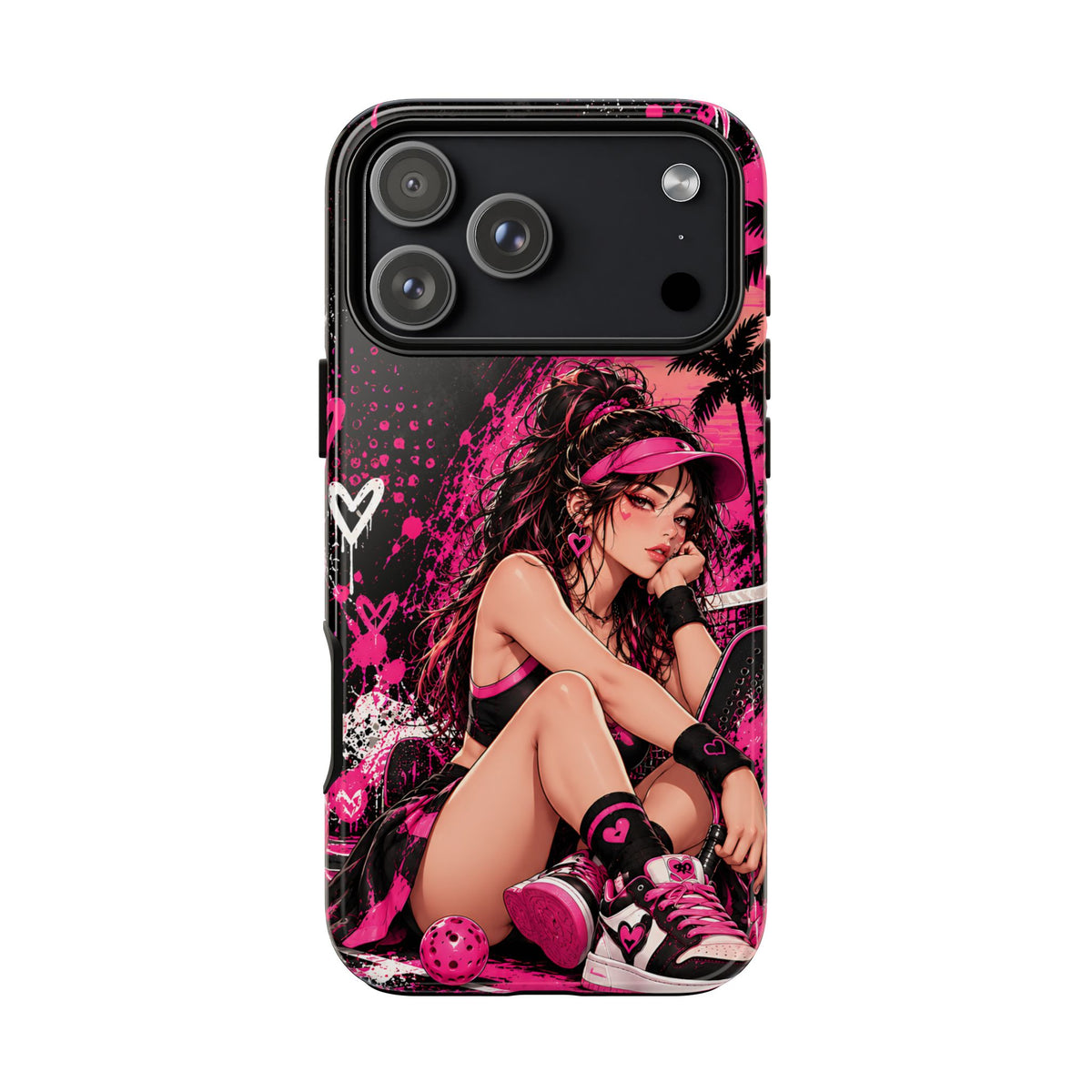 Pink Grunge Anime Girl Phone Case – Urban Streetwear Tough Case