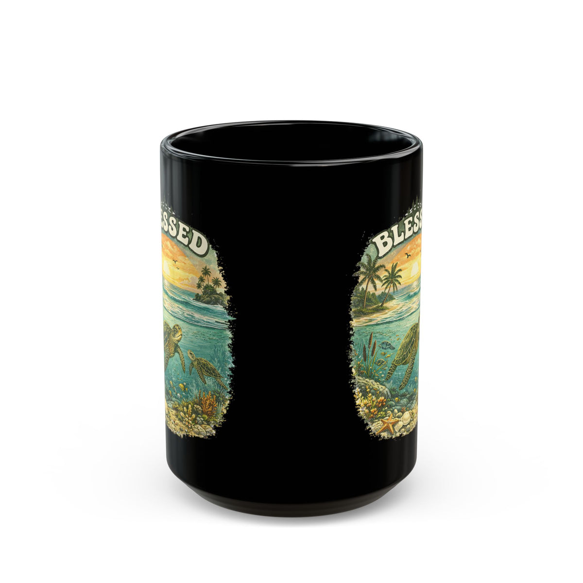 Blessed Sea Turtle Mug Ocean Coffee Cup Christian Beach Nature Gift