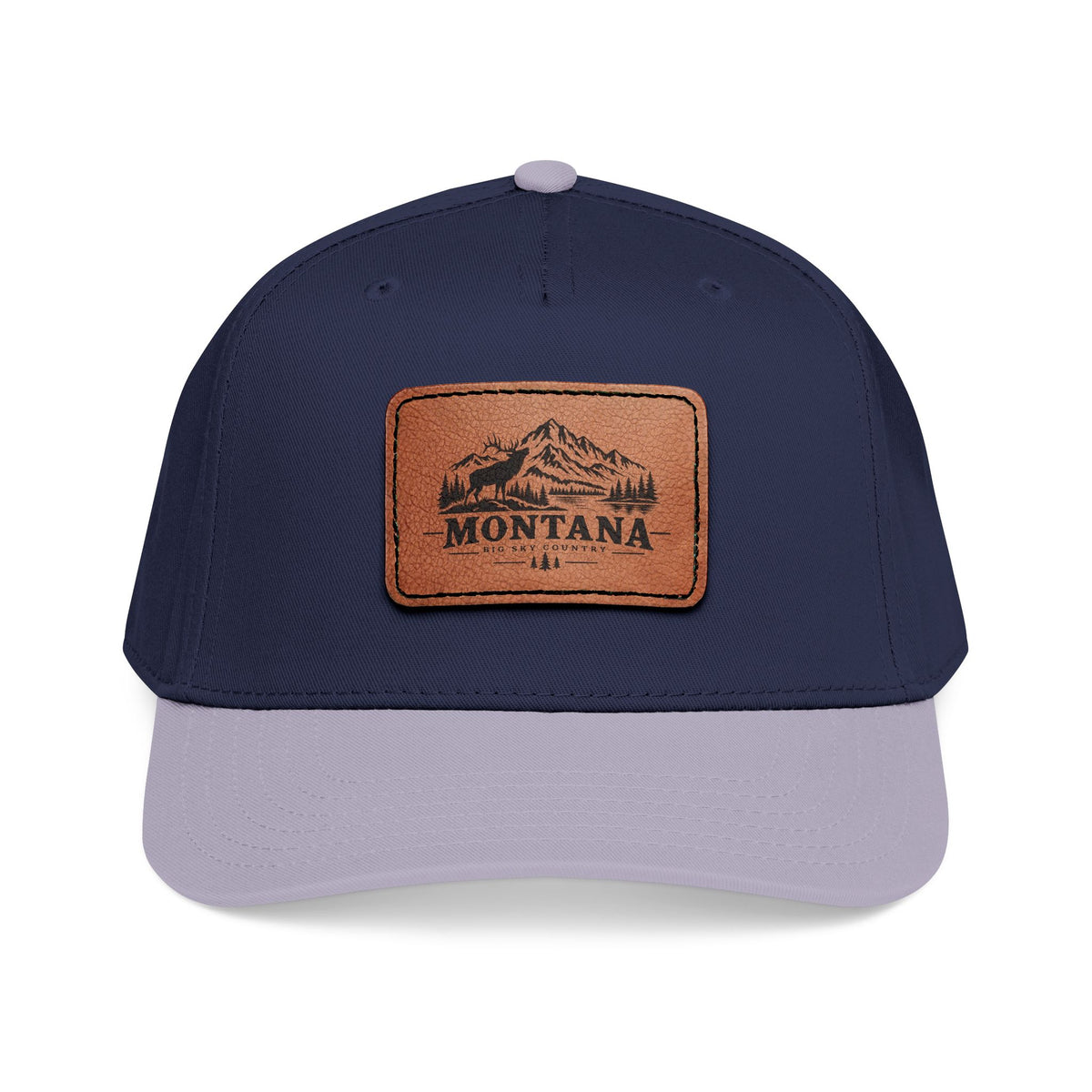 Montana Mountain Leather Patch Mid Profile Baseball Cap – Outdoor Adventure Hat