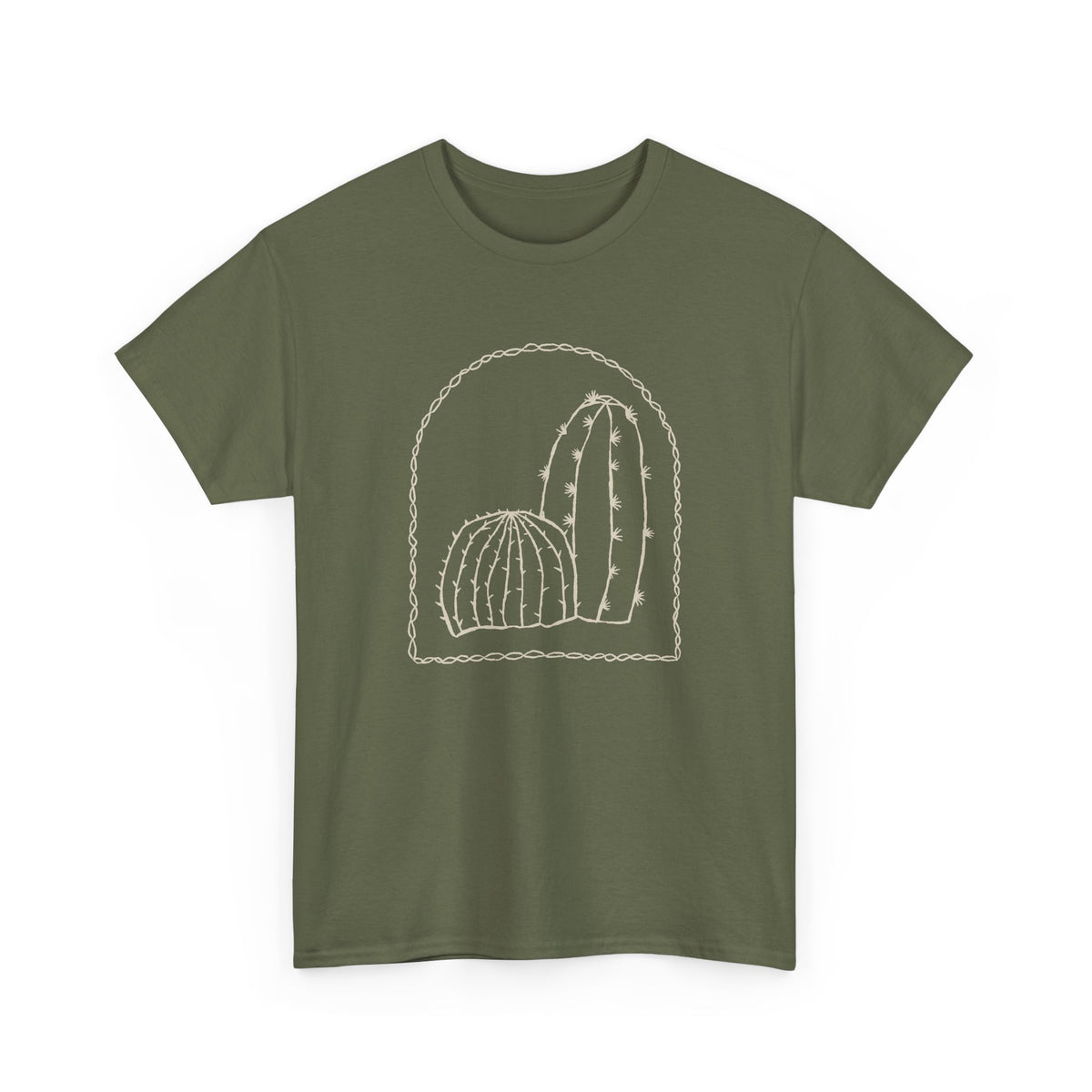 Minimal Cactus T-Shirt – Desert Line Art Unisex Graphic Tee