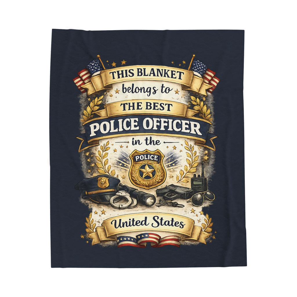 Best Police Officer Blanket  Gift for Police Officer  Patriotic Law Enforcement Throw  USA Officer Appreciation Gift