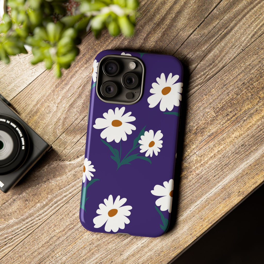 Purple Daisy Tough Phone Case – Floral Flower Design