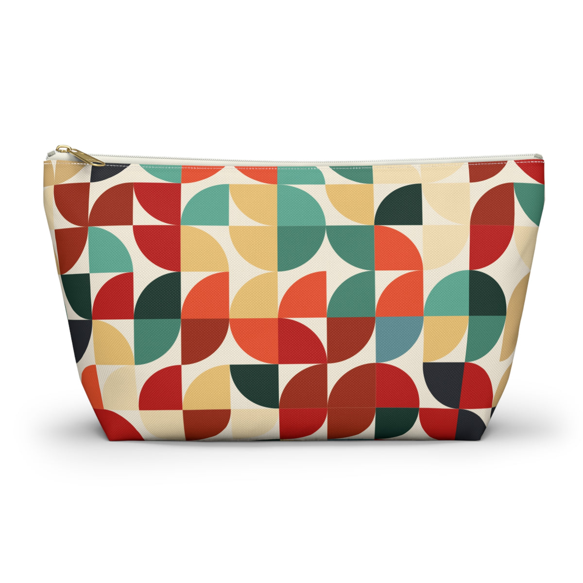 Retro Geometric Pouch – Mid-Century Color Block Print