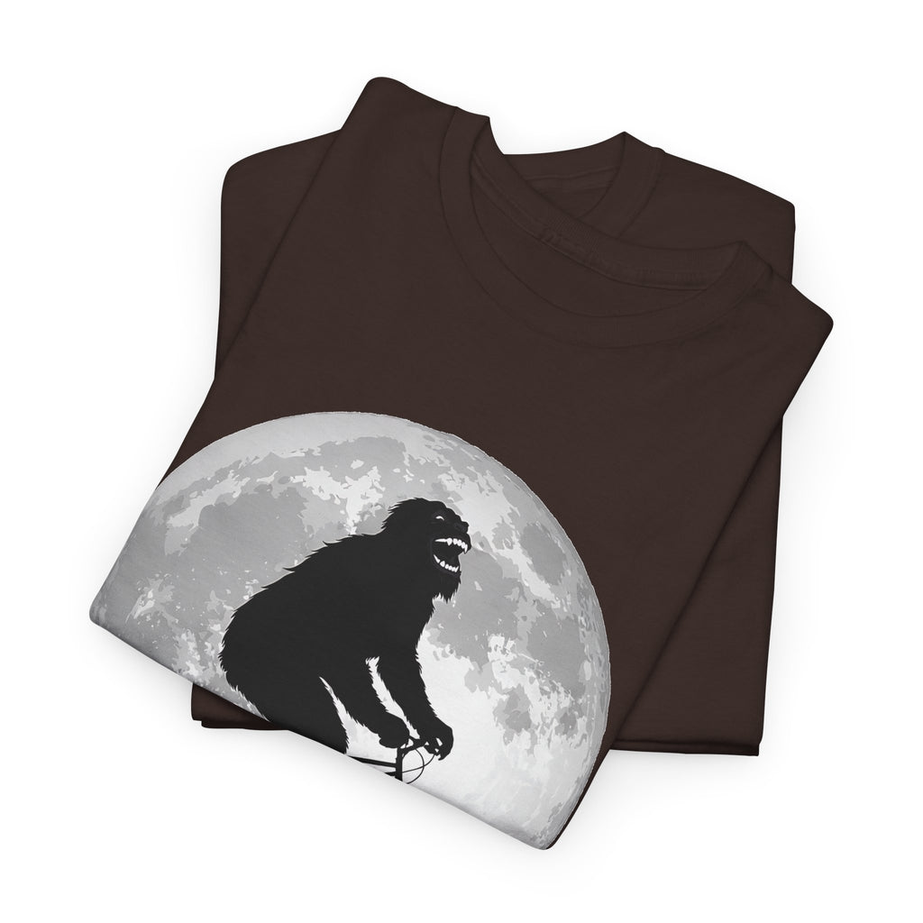 Bigfoot Bicycle T-Shirt – Moon & Nature Adventure Graphic Tee