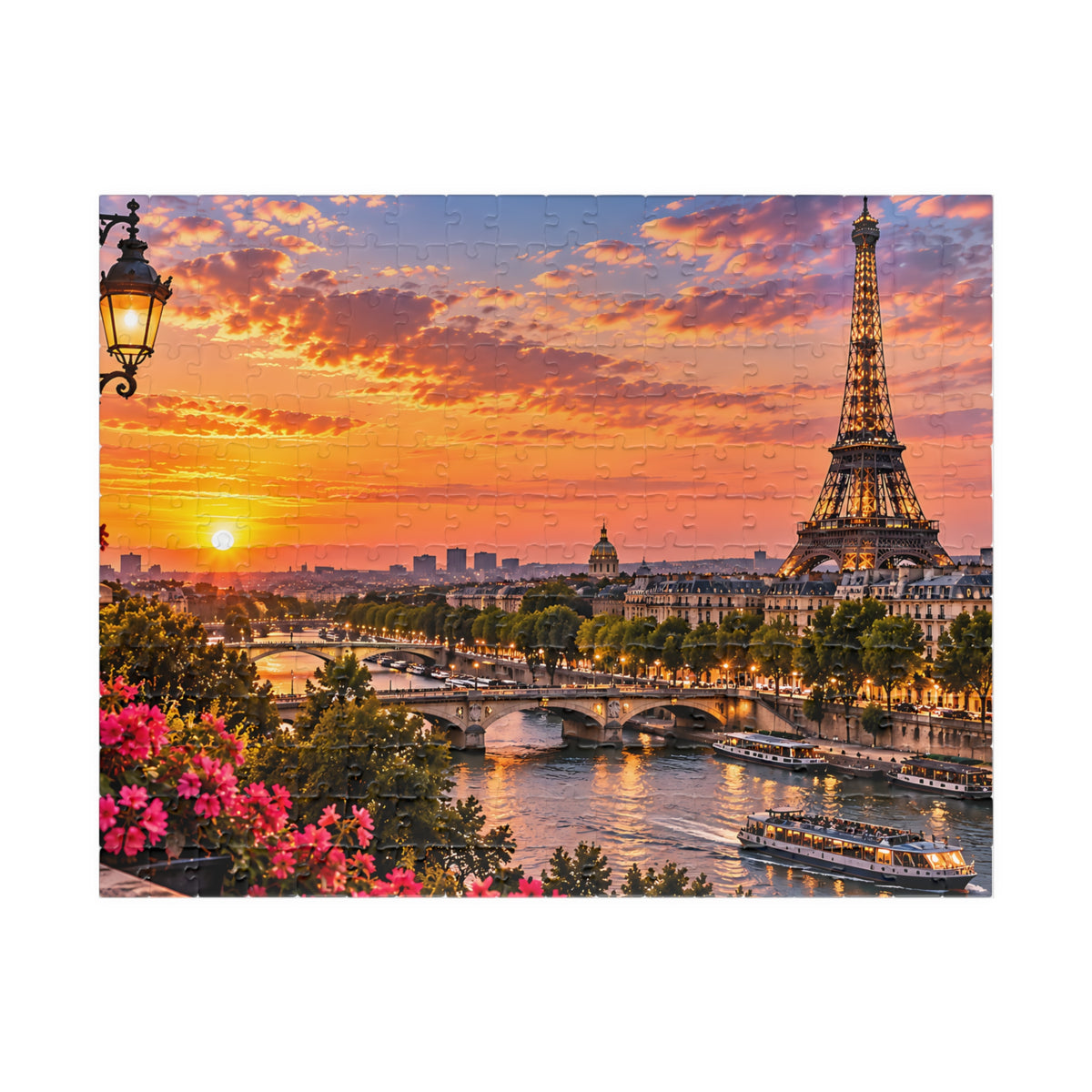 Paris France Puzzle – Eiffel Tower Sunset Jigsaw Puzzle 110/252/520/1014-Piece