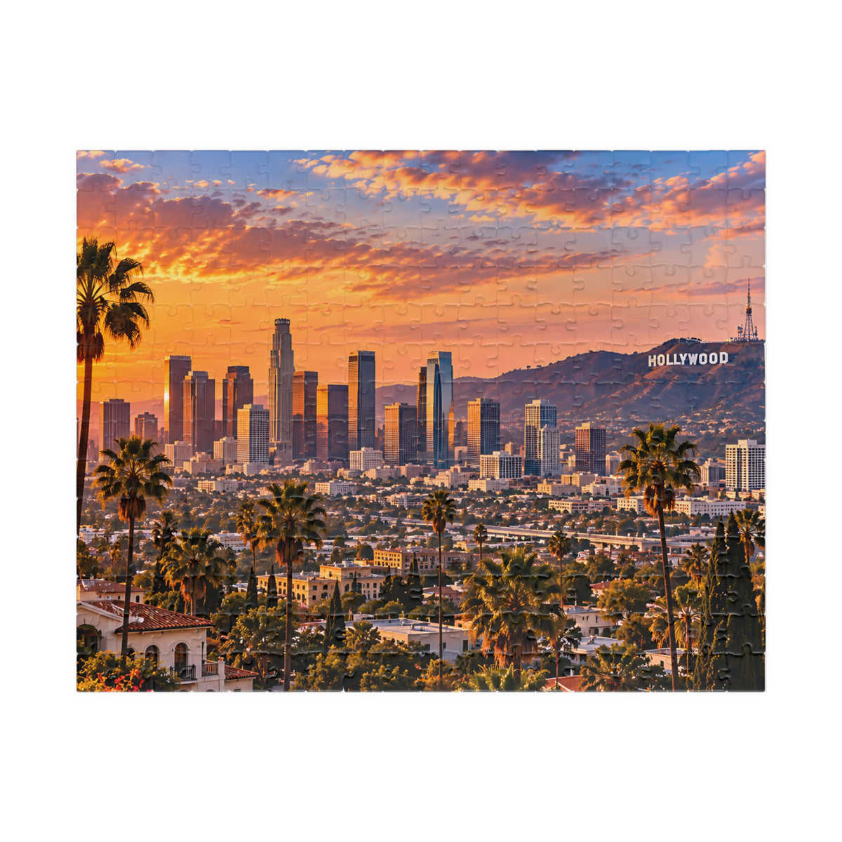 Los Angeles Puzzle – Hollywood & California Skyline Jigsaw Puzzle (110, 252, 520, 1014-piece)