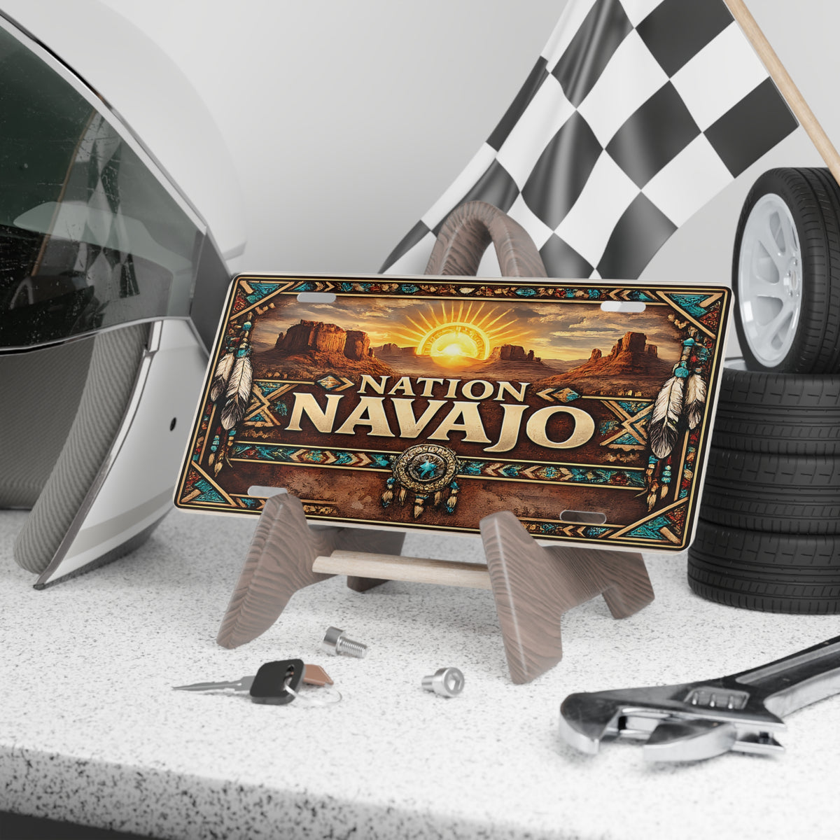 Navajo Nation Vanity License Plate Southwest Desert Native Inspired Design