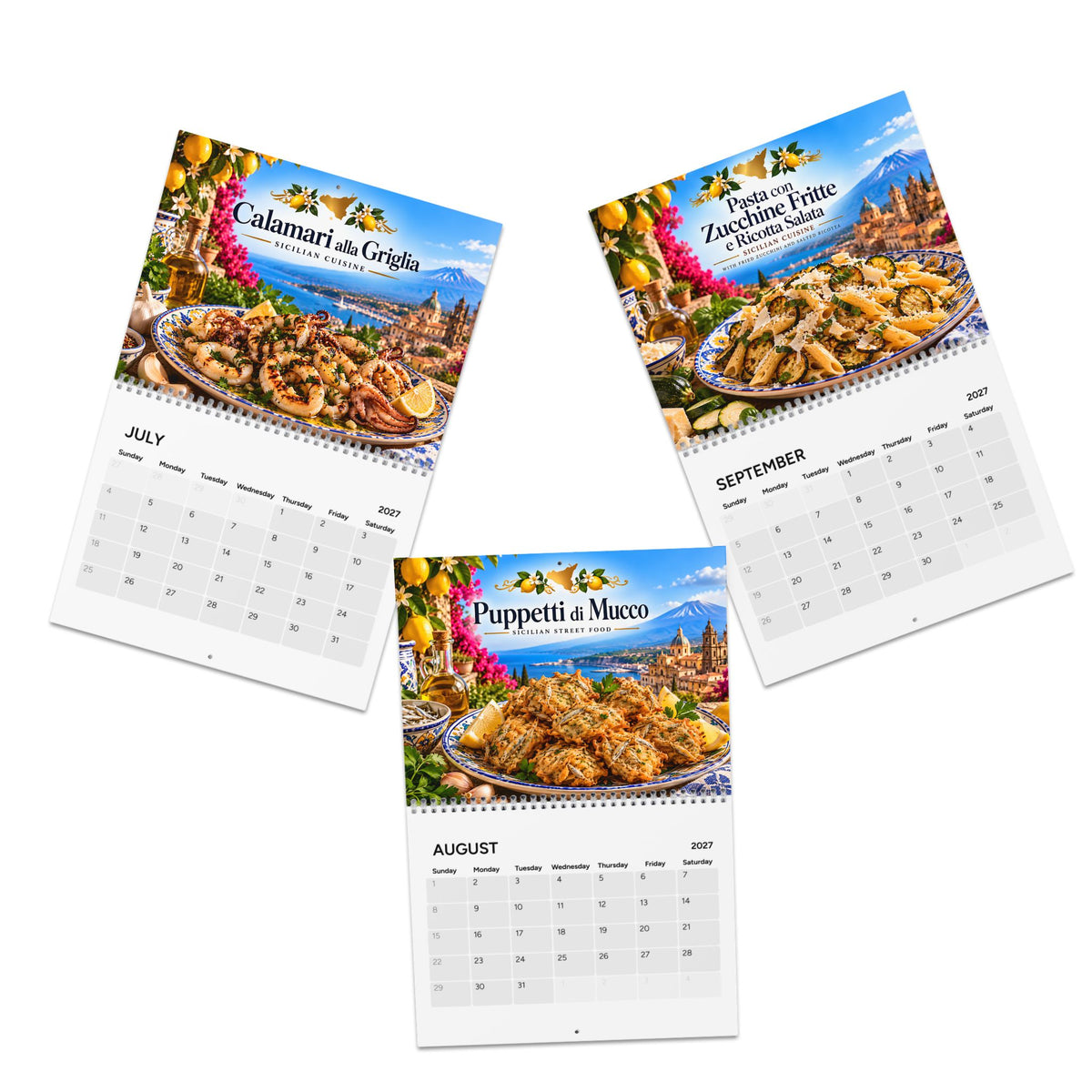Sicily 2027 Wall Calendar – Sicilian Food & Culture