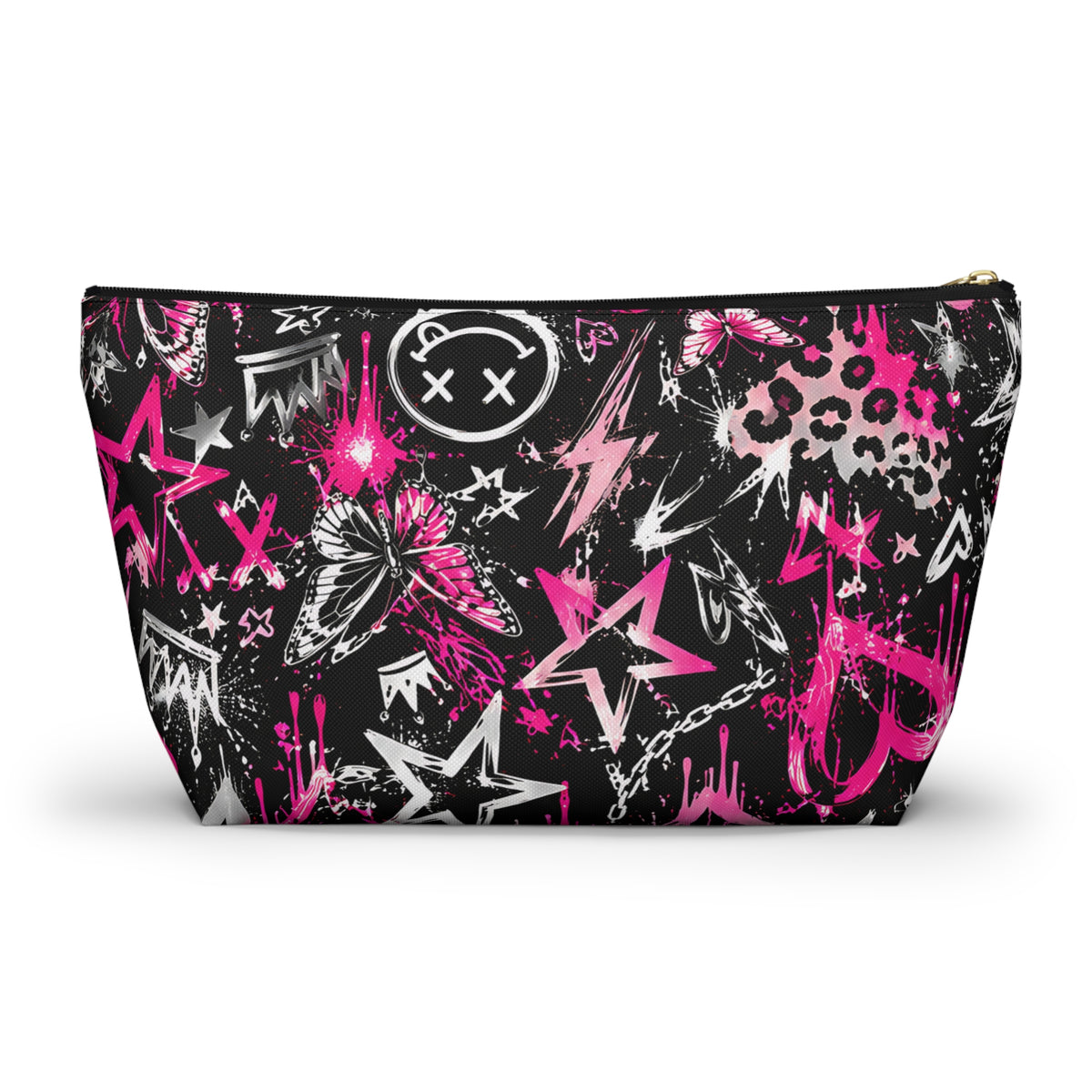 Pink Graffiti Pouch – Smiley Heart Streetwear Print