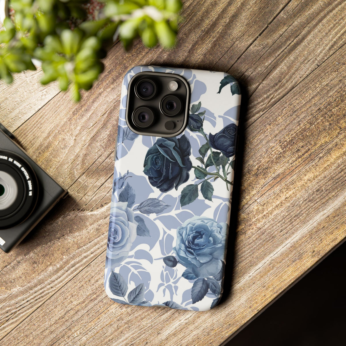 Blue Rose Phone Case – Elegant Floral Tough Case