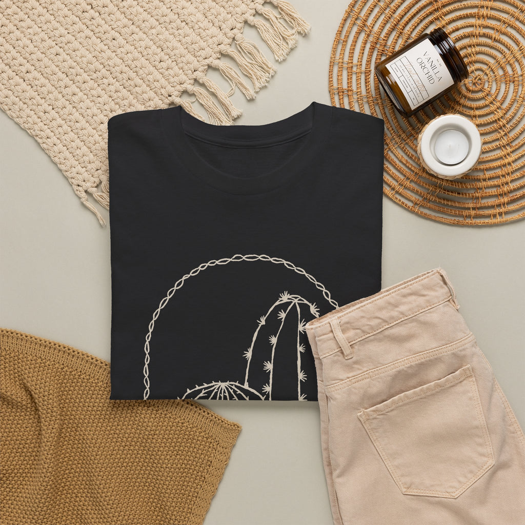 Minimal Cactus T-Shirt – Desert Line Art Unisex Graphic Tee